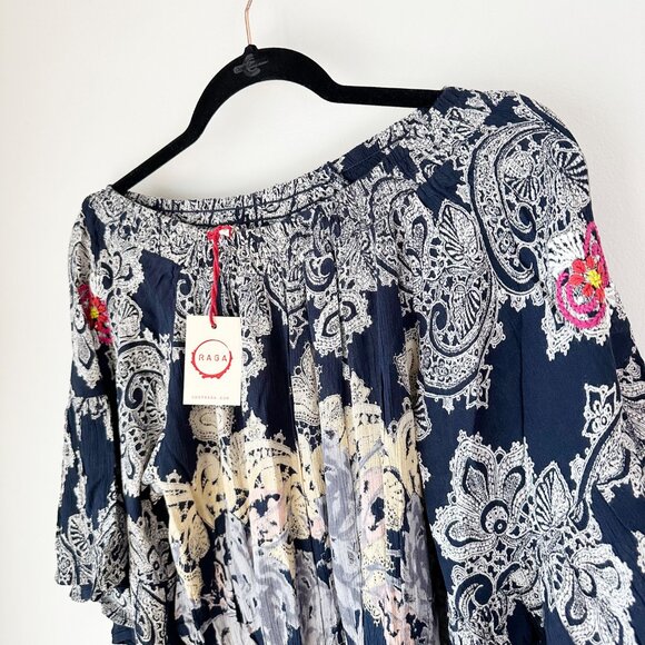 NWT‎ RAGA  Floral Off The Shoulder Romper XS S Anthropologie - Picture 2 of 9